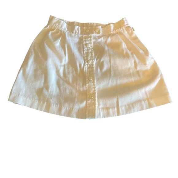 Mini Skirt Marilyn’s of Beverly Hills Sz 6 Vintage 80s White  Snap Button Front - Picture 1 of 10